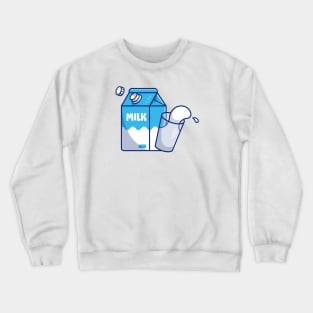 Milk, Milk Box and glass Crewneck Sweatshirt